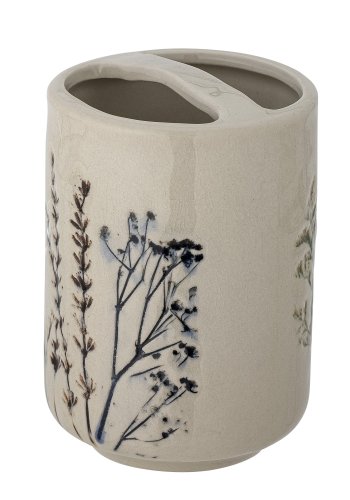 BLOOMINGVILLE Bea Seifenspender-Set, Natur, Steingut, 2er-Set, T8xH11/T8xB18 cm