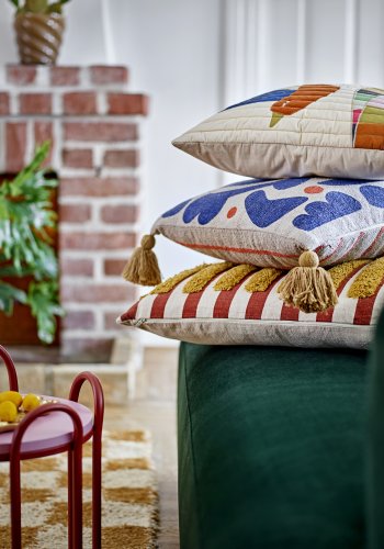 BLOOMINGVILLE Lane Kissen, Rosa, Baumwolle (L60xB40 cm)