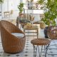 BLOOMINGVILLE Roccas Outdoor-Couchtisch, rund – braunes Polyrattan und schwarzes Eisen (46)