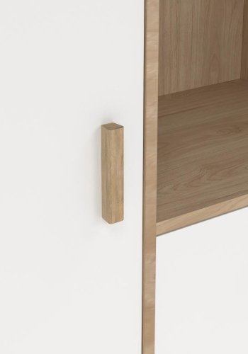 TVILUM Ikast Porzellanschrank 2 T�ren, Jackson Hickory/Wei�, 88,7 x 39,8 x 188,2 cm