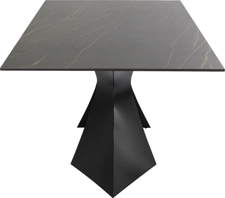KARE DESIGN Gloria Black Ceramic spisebord, rektangulr - sort mineralmarmor og sort stl (200x100)