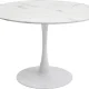 KARE DESIGN Schickeria spisebord, rund - hvid marmorlook laminat og hvid stl (110)