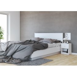 May Natbord - hvidt tr, m. 1 skuffe og 1 rum