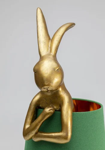 KARE DESIGN Animal Rabbit bordlampe - grnt lin og gull polyresin/stl