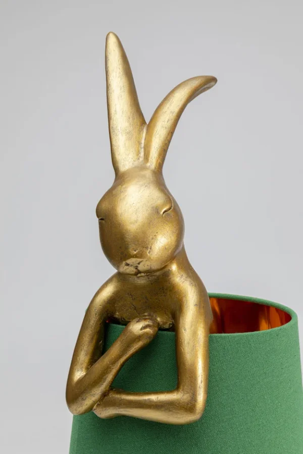 KARE DESIGN Animal Rabbit bordlampe - grnt lin og gull polyresin/stl