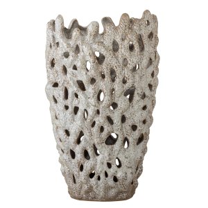 BLOOMINGVILLE Eunice Dekorativ Vas, Vit, Stengods (D22,5xH37 cm)