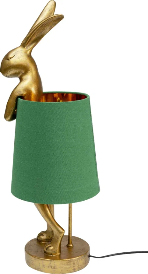 KARE DESIGN Animal Rabbit bordlampe - grnt lin og gull polyresin/stl