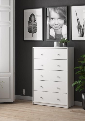 TVILUM May Kommode - weiß, mit 5 Schubladen
