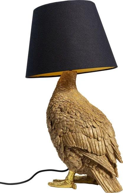KARE DESIGN Animal Duck bordslampa - svart bomull och guld polyresin