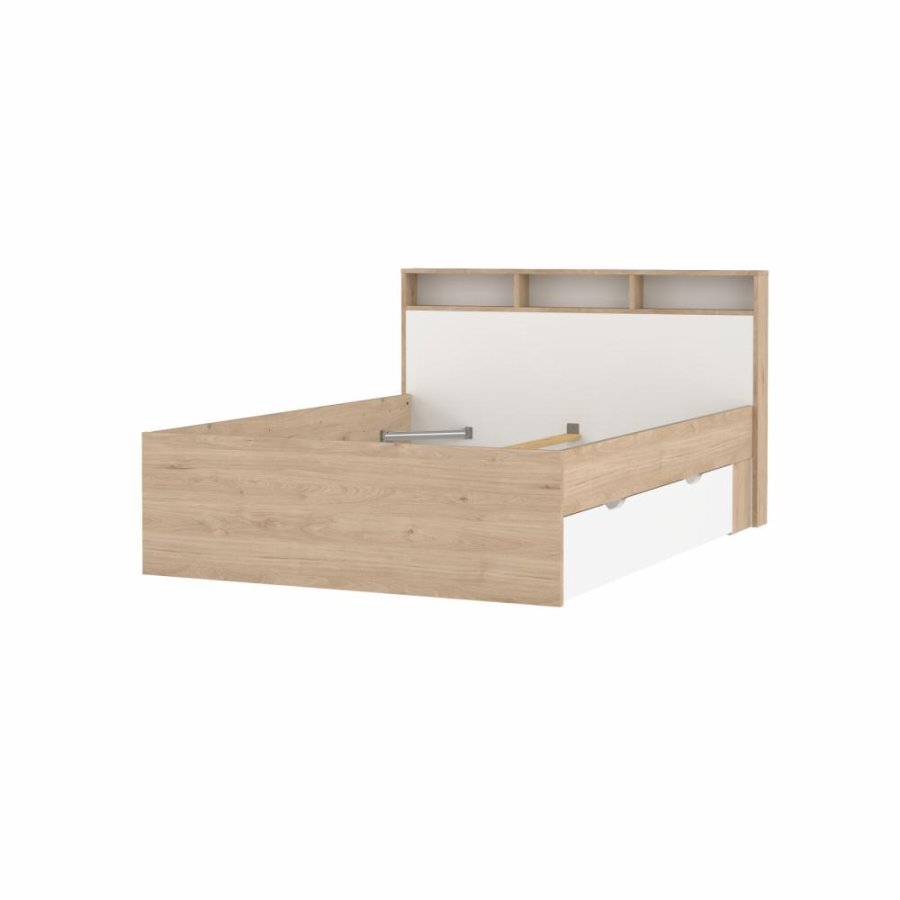 TVILUM Ikast Bett mit 2 Schubladen 140x190, Jackson Hickory/Weiß, 149,8 x 206 x 96,8 cm