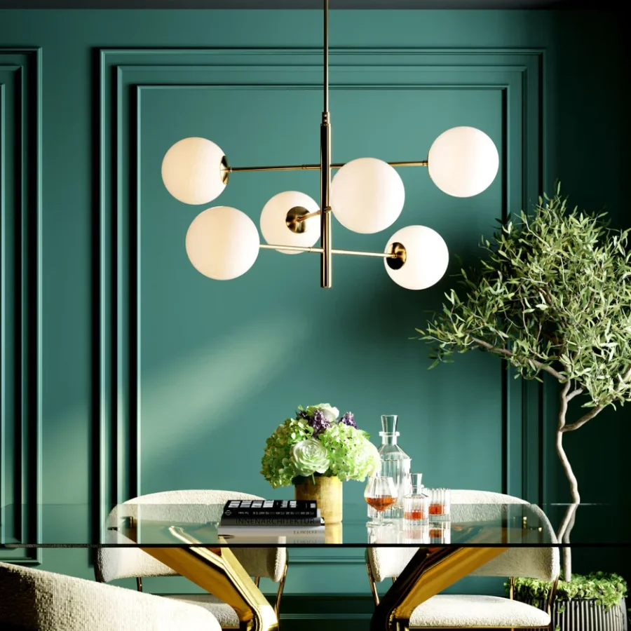 KARE DESIGN Gloria spisebord, rektangulrt - klart glass og gullstl (200x100)