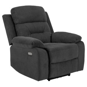 ACT NORDIC Vansbro vilstol, med el, C-kontakt, USB-A, väskfjädrar - mörkgrtt tyg och svart stl