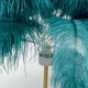KARE DESIGN Feather Palm bordlampe - grn strudsefjer og messing stl