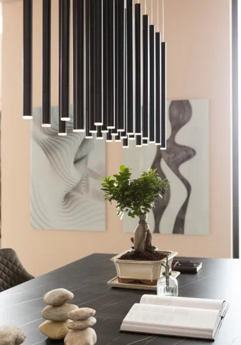 KARE DESIGN Gloria Black Ceramic spisebord, rektangulr - sort mineralmarmor og sort stl (200x100)