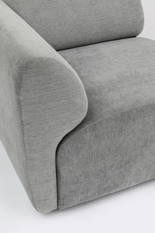 KARE DESIGN Lucca Corner Elements Grey modul, 86 cm - gr stof og PVC