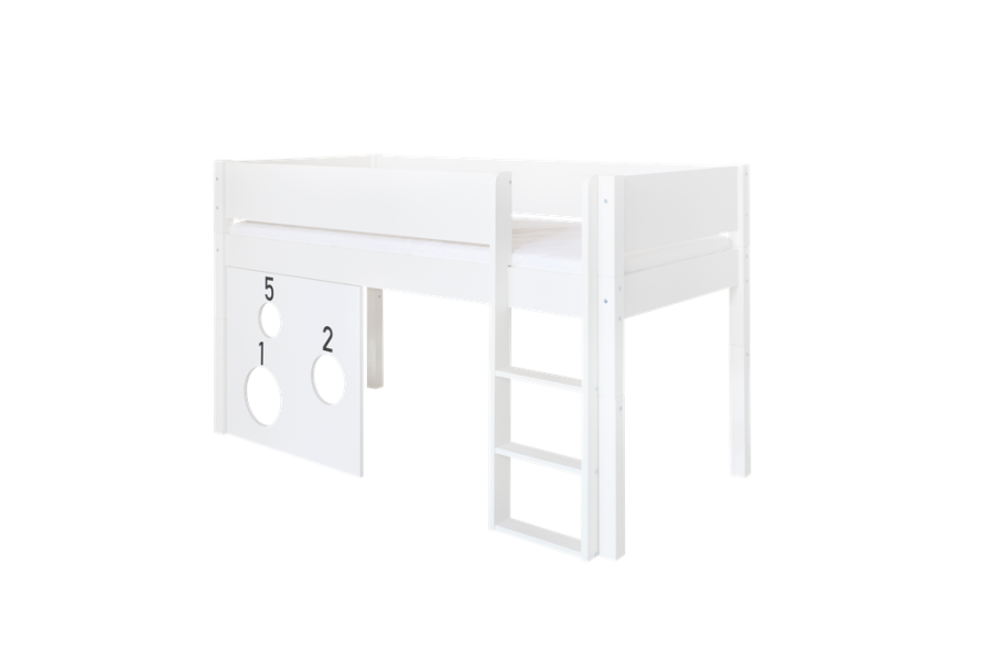 Manis-H Sol Halvh&ouml;g s&auml;ng med klassisk s&auml;nggrind och bollbr&auml;da - 200 cm - 90x200