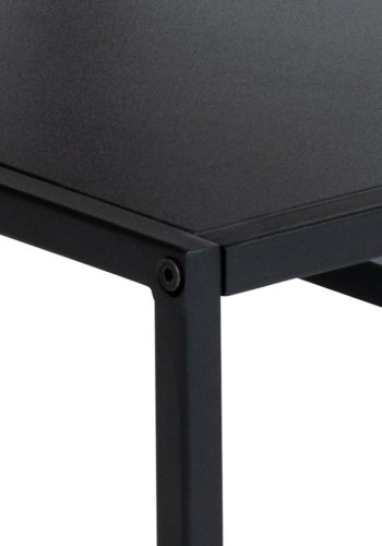 ACT NORDIC Gila Couchtisch, mit 1 Ablage - Wildeiche natur/schwarzes Melamin und schwarzer Stahl (90x60)