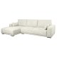 California-Sofa mit Chaiselongue links und 2 Armlehnen – Sandstoff und schwarzes Metall
