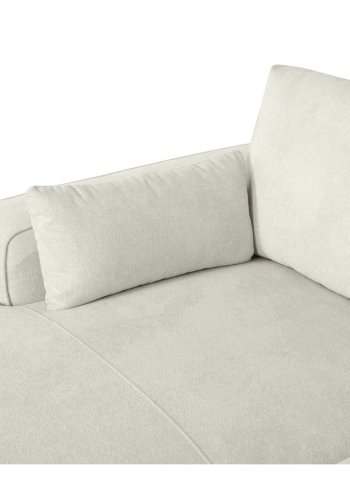 California-Sofa mit Chaiselongue links und 2 Armlehnen – Sandstoff und schwarzes Metall