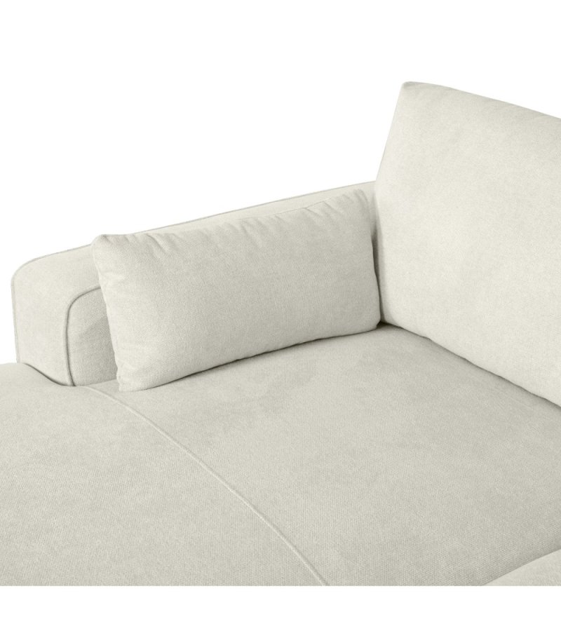 California-Sofa mit Chaiselongue links und 2 Armlehnen – Sandstoff und schwarzes Metall