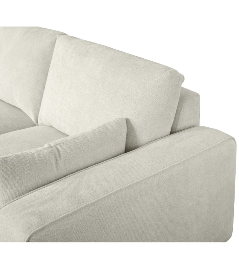 California-Sofa mit Chaiselongue links und 2 Armlehnen – Sandstoff und schwarzes Metall