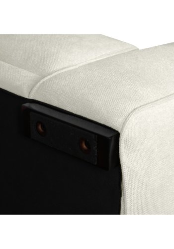 California-Sofa mit Chaiselongue links und 2 Armlehnen – Sandstoff und schwarzes Metall