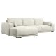 California-Sofa mit Chaiselongue links und 2 Armlehnen – Sandstoff und schwarzes Metall