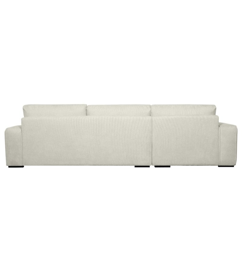 California-Sofa mit Chaiselongue links und 2 Armlehnen – Sandstoff und schwarzes Metall