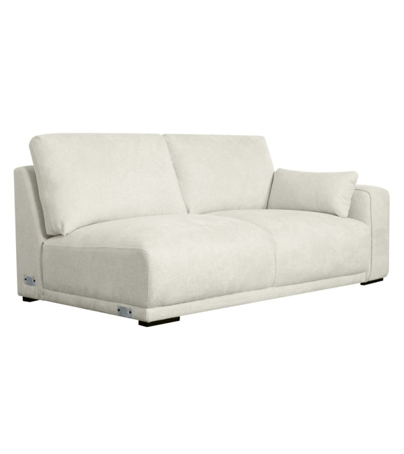 California-Sofa mit Chaiselongue links und 2 Armlehnen – Sandstoff und schwarzes Metall
