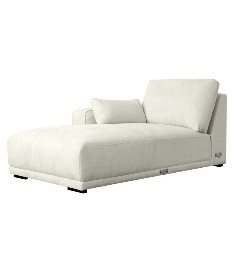 California-Sofa mit Chaiselongue links und 2 Armlehnen – Sandstoff und schwarzes Metall