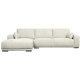 California-Sofa mit Chaiselongue links und 2 Armlehnen – Sandstoff und schwarzes Metall