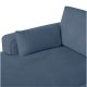 California sofa, med venstre sjeselong og 2 armlener - bltt stoff og svart metall
