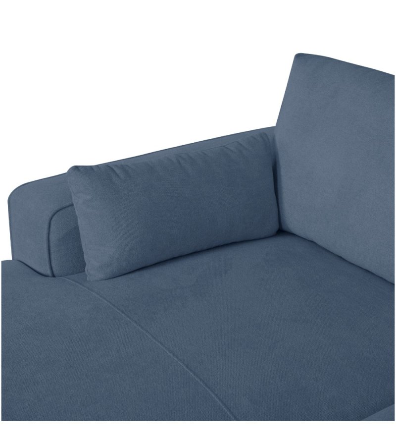 California sofa, med venstre sjeselong og 2 armlener - bltt stoff og svart metall