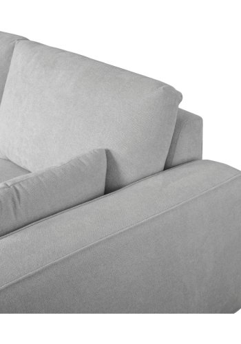 California sofa, med venstre sjeselong og 2 armlener - grtt stoff og sort metall