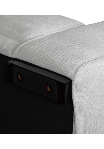 California sofa, med venstre sjeselong og 2 armlener - grtt stoff og sort metall