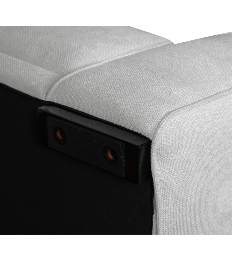 California sofa, med venstre sjeselong og 2 armlener - grtt stoff og sort metall