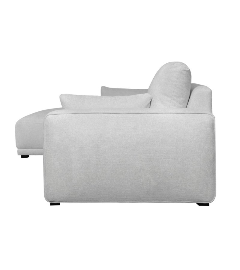 California sofa, med venstre sjeselong og 2 armlener - grtt stoff og sort metall