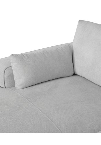 California sofa, med venstre sjeselong og 2 armlener - grtt stoff og sort metall