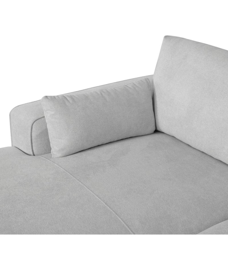 California sofa, med venstre sjeselong og 2 armlener - grtt stoff og sort metall