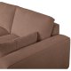 California-Sofa mit Chaiselongue links und 2 Armlehnen – rostfarbener Stoff und schwarzes Metall