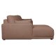 California-Sofa mit Chaiselongue links und 2 Armlehnen – rostfarbener Stoff und schwarzes Metall