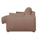 California-Sofa mit Chaiselongue links und 2 Armlehnen – rostfarbener Stoff und schwarzes Metall