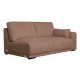 California-Sofa mit Chaiselongue links und 2 Armlehnen – rostfarbener Stoff und schwarzes Metall