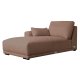 California-Sofa mit Chaiselongue links und 2 Armlehnen – rostfarbener Stoff und schwarzes Metall