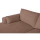 California-Sofa mit Chaiselongue links und 2 Armlehnen – rostfarbener Stoff und schwarzes Metall