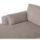 California-Sofa mit Chaiselongue links und 2 Armlehnen – brauner Stoff und schwarzes Metall