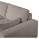 California-Sofa mit Chaiselongue links und 2 Armlehnen – brauner Stoff und schwarzes Metall