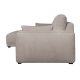 California-Sofa mit Chaiselongue links und 2 Armlehnen – brauner Stoff und schwarzes Metall