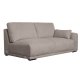 California-Sofa mit Chaiselongue links und 2 Armlehnen – brauner Stoff und schwarzes Metall