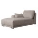 California-Sofa mit Chaiselongue links und 2 Armlehnen – brauner Stoff und schwarzes Metall
